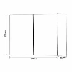 Prestige Arc 2-Door Mirror Bathroom Cabinet 600mm H X 800mm W - Matt Graphite -HEATANDPLUMB Sales prestige arc bathroom cabinet arc800mir c 3