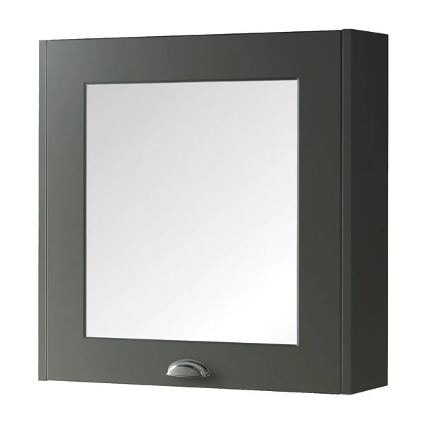 Prestige Astley Mirror Cabinet 600mm Wide - Matt Grey 5 Prestige Astley Mirror Cabinet 600mm Wide - Matt Grey - Image 3