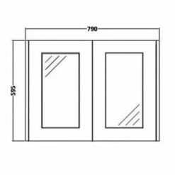 Prestige Astley Mirror Cabinet 800mm Wide - Matt Grey