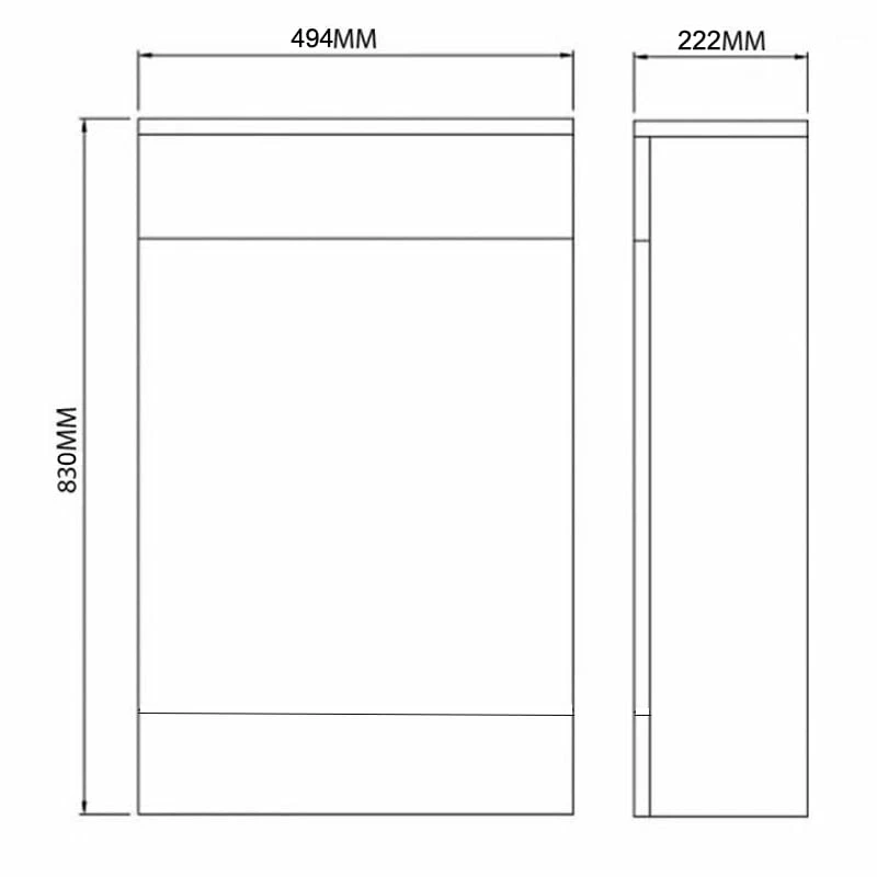 Prestige City Back To Wall Toilet WC Unit 494mm Wide - Storm Grey Gloss 3 Prestige City Back To Wall Toilet WC Unit 494mm Wide - Storm Grey Gloss
