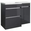 Prestige City Left Handed 2-Drawer Combination Unit With L Shape Basin 1100mm Wide - Storm Grey Gloss 2 Prestige City Left Handed 2-Drawer Combination Unit With L Shape Basin 1100mm Wide - Storm Grey Gloss -HEATANDPLUMB Sales prestige city bathroom furniture klpk4177