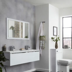 Prestige Kore Bathroom Mirror 800mm H X 500mm W - White -HEATANDPLUMB Sales prestige kore bathroom mirror kor500mir w 1 1