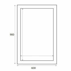 Prestige Kore Bathroom Mirror 900mm H X 600mm W - Sonoma Oak