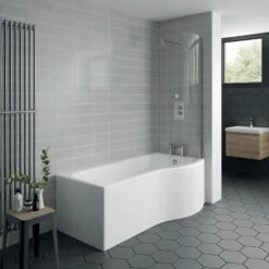 Prestige Oblique P-Shaped Shower Bath 1500mm X 700mm/850mm Right Handed 5 Prestige Oblique P-Shaped Shower Bath 1500mm X 700mm/850mm Right Handed -HEATANDPLUMB Sales prestige oblique bath bat161ob 4