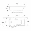 Prestige Oblique P-Shaped Shower Bath 1500mm X 700mm/850mm Left Handed 1 Prestige Oblique P-Shaped Shower Bath 1500mm X 700mm/850mm Left Handed -HEATANDPLUMB Sales prestige oblique bath bat165ob