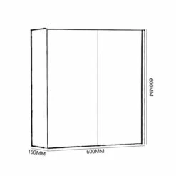 Prestige Options Mirror Cabinet 600mm Wide Basalt Grey -HEATANDPLUMB Sales prestige options bathroom cabinet fur298op