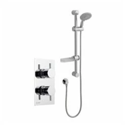Prestige Plan Option 1 Thermostatic Concealed Shower Valve With Adjustable Slide Rail Kit - Chrome