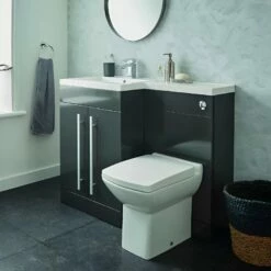 Prestige Matrix Left Handed 2 Door Combination Unit With L Shape Basin 1100mm Wide - Grey Gloss 7 Prestige Matrix Left Handed 2 Door Combination Unit With L Shape Basin 1100mm Wide - Grey Gloss -HEATANDPLUMB Sales prestige prestige bathroom furniture klpk4084 2
