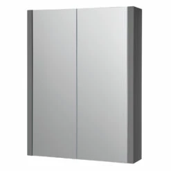 Prestige Purity Mirror Bathroom Cabinet 500mm Wide - Storm Grey Gloss -HEATANDPLUMB Sales prestige purity bathroom cabinet fur118pu 1