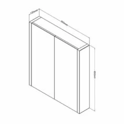 Prestige Purity Mirror Bathroom Cabinet 500mm Wide - Storm Grey Gloss