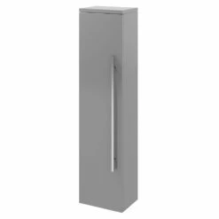 Prestige Purity 1-Door Wall Hung Side Tall Unit 355mm Wide - Storm Grey Gloss -HEATANDPLUMB Sales prestige purity bathroom furniture fur094pu 2