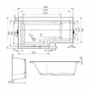 Prestige Tetris L Shaped Shower Bath 1500mm X 700mm/850mm Left Handed