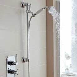 Prestige Viktory Thermostatic Dual Concealed Mixer Shower Adjustable Slide Rail Kit + Fixed Head
