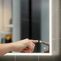 RAK Amethyst Portrait LED Mirror With Switch And Demister Pad 700mm H X 500mm W Illuminated -HEATANDPLUMB Sales rak ceramics amethyst bathroom mirror rakame5001 7