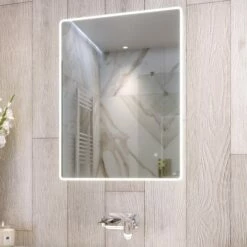 RAK Amethyst Portrait LED Mirror With Switch And Demister Pad 700mm H X 500mm W Illuminated -HEATANDPLUMB Sales rak ceramics amethyst bathroom mirror rakame5001 9 1
