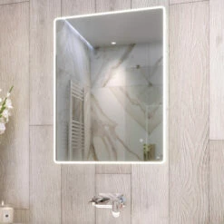 RAK Amethyst Portrait LED Mirror With Switch And Demister Pad 800mm H X 600mm W Illuminated -HEATANDPLUMB Sales rak ceramics amethyst bathroom mirror rakame5001 9