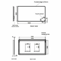RAK Amethyst Landscape LED Mirror With Switch And Demister Pad 600mm H X 1200mm W Illuminated -HEATANDPLUMB Sales rak ceramics amethyst bathroom mirror rakame5004 1
