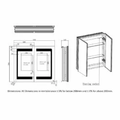 RAK Aphrodite 2-Door Mirrored Bathroom Cabinet 700mm H X 800mm W -HEATANDPLUMB Sales rak ceramics aphrodite bathroom cabinet rakaph5003 1