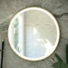 RAK Art Round LED Illuminated Bathroom Mirror With Demister Pad 800mm Diameter - Brushed Gold -HEATANDPLUMB Sales rak ceramics art bathroom mirror rakartrnbg5002