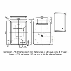 RAK Art Soft LED Illuminated Bathroom Mirror With Demister Pad 700mm H X 500mm W - Brushed Nickel -HEATANDPLUMB Sales rak ceramics art bathroom mirror rakartsfbg5001 2