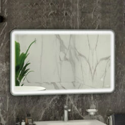 RAK Art Soft LED Illuminated Bathroom Mirror With Demister Pad 600mm H X 1000mm W - Brushed Nickel 5 RAK Art Soft LED Illuminated Bathroom Mirror With Demister Pad 600mm H X 1000mm W - Brushed Nickel -HEATANDPLUMB Sales rak ceramics art bathroom mirror rakartsfbn5003
