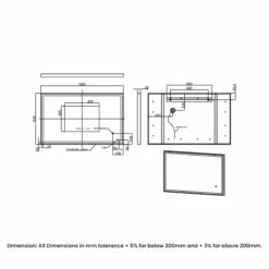 RAK Art Square LED Bathroom Mirror With Demister Pad 600mm H X 1000mm W - Matt Black 5 RAK Art Square LED Bathroom Mirror With Demister Pad 600mm H X 1000mm W - Matt Black -HEATANDPLUMB Sales rak ceramics art bathroom mirror rakartsqbg5003 2