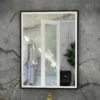 RAK Art Square LED Bathroom Mirror With Demister Pad 700mm H X 500mm W - Matt Black -HEATANDPLUMB Sales rak ceramics art bathroom mirror rakartsqmb5001 2