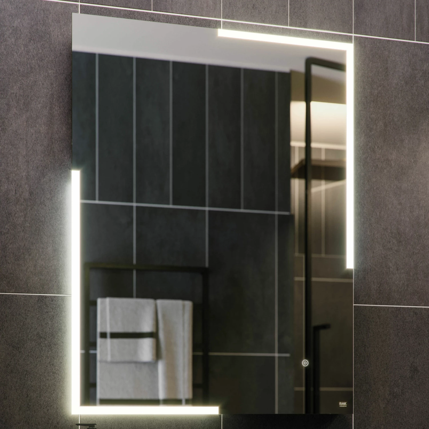 RAK Citrine Portrait LED Mirror With Switch And Demister Pad 800mm H X 600mm W Illuminated 7 RAK Citrine Portrait LED Mirror With Switch And Demister Pad 800mm H X 600mm W Illuminated - Image 5