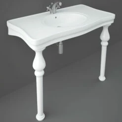 RAK Console Deluxe Basin With Ceramic Legs 1050mm Wide - 1 Tap Hole
