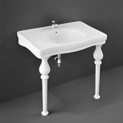RAK Console Alexandra Basin With Ceramic Legs 850mm Wide - 2 Tap Hole 7 RAK Console Alexandra Basin With Ceramic Legs 850mm Wide - 2 Tap Hole -HEATANDPLUMB Sales rak ceramics console basin consmal2 arcrleg 4