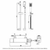 RAK Cool Touch Square Thermostatic Bar Shower Valve With Slider Rail Kit 610mm Height - Chrome -HEATANDPLUMB Sales rak ceramics cool touch complete mixer shower rakshw6014