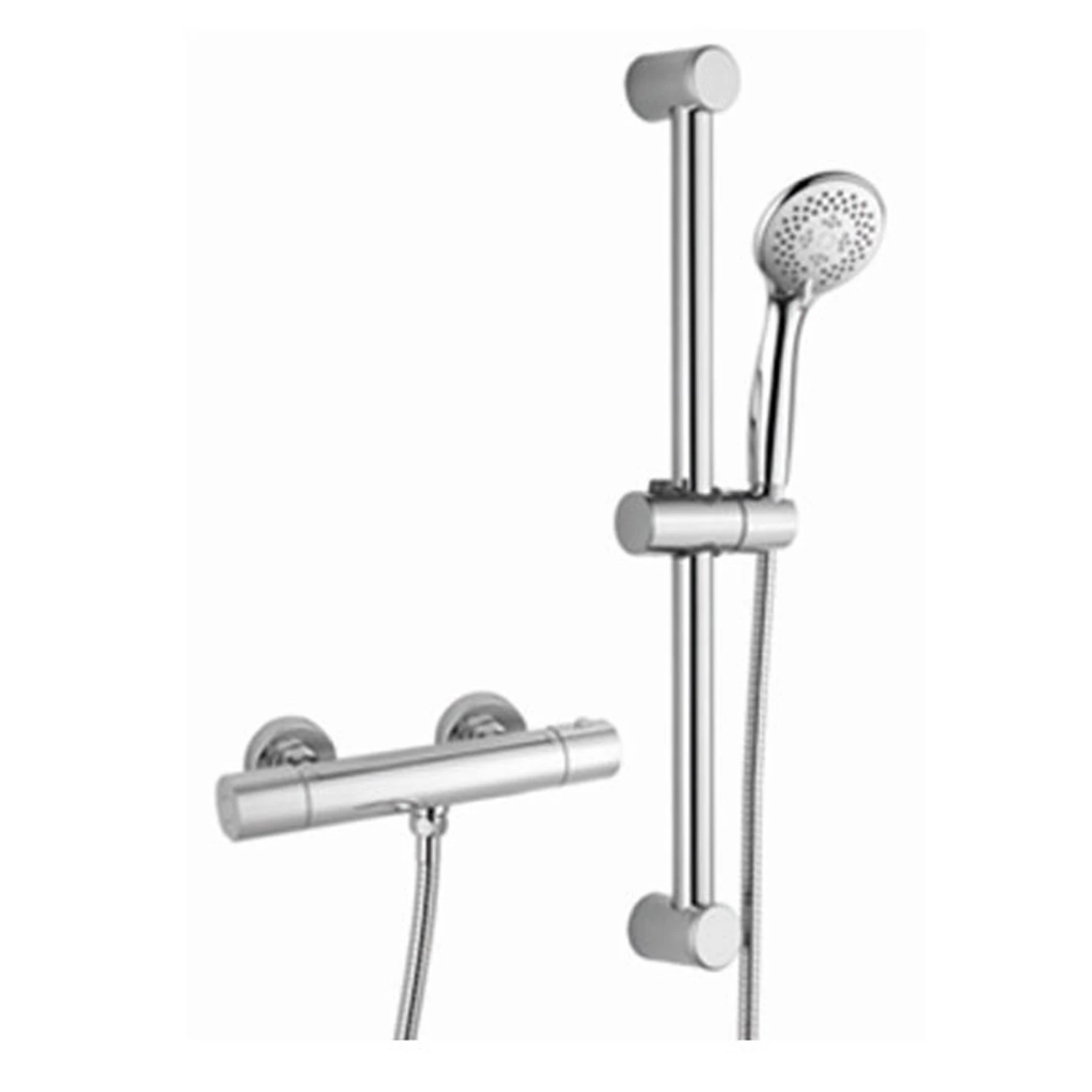 RAK Cool Touch Round Thermostatic Bar Shower Valve With Slider Rail Kit 580mm Height - Chrome 4 RAK Cool Touch Round Thermostatic Bar Shower Valve With Slider Rail Kit 580mm Height - Chrome - Image 2