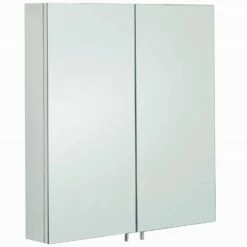 RAK Delta Mirrored Bathroom Cabinet 600mm H X 670mm W - Stainless Steel -HEATANDPLUMB Sales rak ceramics delta bathroom cabinet 12sl 801 1