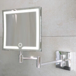 RAK Demeter Square LED 3x Magnifying Mirror With Switch 264mm H X 200mm W Illuminated