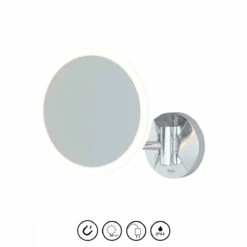 RAK Demeter Plus Round LED 3x Magnifying Mirror With Magnetic Pullout Switch 213mm H X 200mm W Illuminated -HEATANDPLUMB Sales rak ceramics demeter bathroom mirror rakdem5003 2
