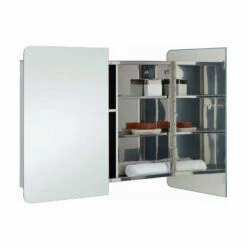 RAK Duo Mirrored Bathroom Cabinet 600mm H X 800mm W - Stainless Steel 9 RAK Duo Mirrored Bathroom Cabinet 600mm H X 800mm W - Stainless Steel -HEATANDPLUMB Sales rak ceramics duo bathroom cabinet 12sl380 3