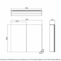 RAK Gemini 2-Door Mirrored Bathroom Cabinet 600mm H X 700mm W - Stainless Steel 6 RAK Gemini 2-Door Mirrored Bathroom Cabinet 600mm H X 700mm W - Stainless Steel -HEATANDPLUMB Sales rak ceramics gemini bathroom cabinet rakgem5002 2 1