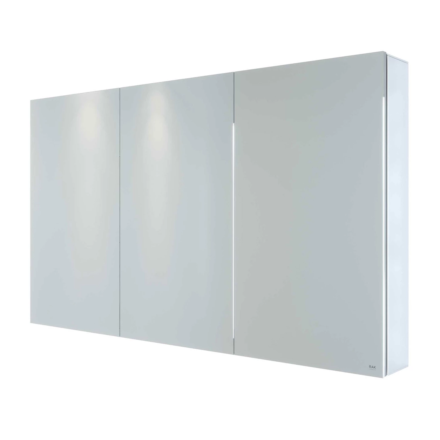 RAK Gemini 3-Door Mirrored Bathroom Cabinet 700mm H X 1200mm W - Stainless Steel 3 RAK Gemini 3-Door Mirrored Bathroom Cabinet 700mm H X 1200mm W - Stainless Steel
