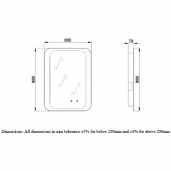 RAK Harmony LED Mirrors With Demister Pad And Bluetooth 800mm H X 600mm W