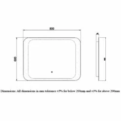 RAK Harmony LED Mirrors With Switch And Demister Pad 600mm H X 800mm W -HEATANDPLUMB Sales rak ceramics harmony bathroom mirror rakhar5004 1
