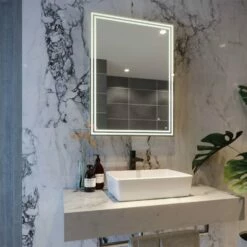 RAK Hermes Portrait LED Mirror With Switch And Demister Pad 800mm H X 600mm W Illuminated 14 RAK Hermes Portrait LED Mirror With Switch And Demister Pad 800mm H X 600mm W Illuminated -HEATANDPLUMB Sales rak ceramics hermes bathroom mirror rakher5001 4 1
