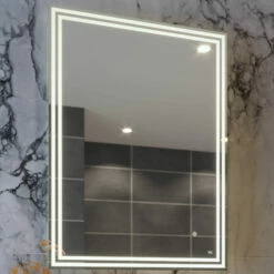 RAK Hermes Portrait LED Bluetooth Mirror With Switch And Demister Pad 800mm H X 600mm W Illuminated -HEATANDPLUMB Sales rak ceramics hermes bathroom mirror rakher5002 3