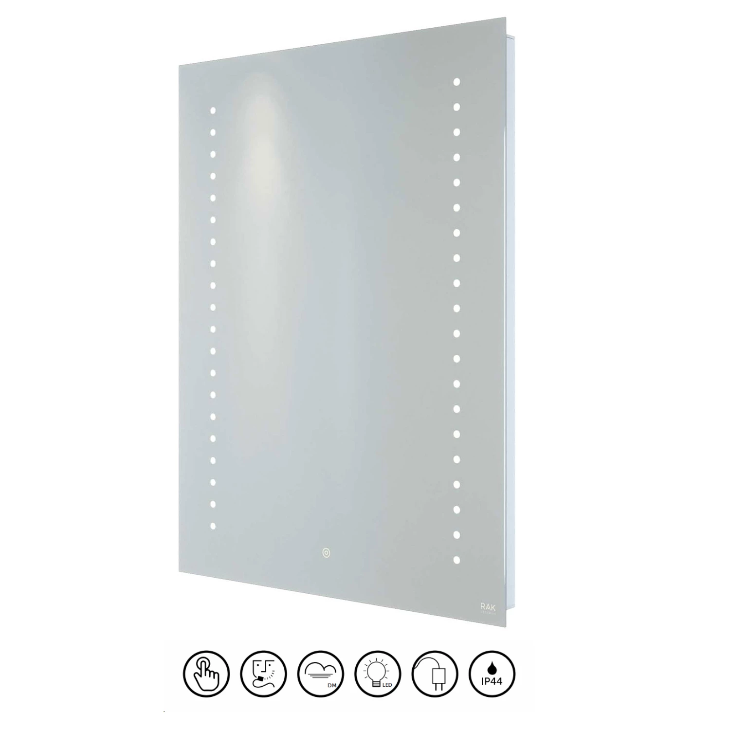 RAK Hestia LED Portrait Mirror With Switch And Demister Pad 800mm H X 600mm W Illuminated 4 RAK Hestia LED Portrait Mirror With Switch And Demister Pad 800mm H X 600mm W Illuminated - Image 2