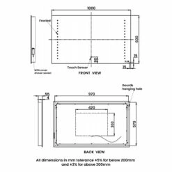 RAK Hestia LED Landscape Mirror With Switch And Demister Pad 600mm H X 1000mm W Illuminated 11 RAK Hestia LED Landscape Mirror With Switch And Demister Pad 600mm H X 1000mm W Illuminated -HEATANDPLUMB Sales rak ceramics hestia bathroom mirror rakhes5003 1