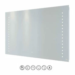 RAK Hestia LED Landscape Mirror With Switch And Demister Pad 600mm H X 1000mm W Illuminated