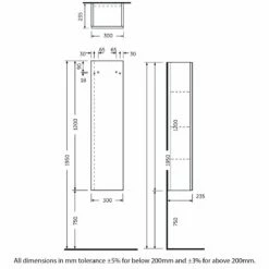 RAK Joy Wall Hung Tall Storage Unit 300mm Wide - Urban Grey 5 RAK Joy Wall Hung Tall Storage Unit 300mm Wide - Urban Grey -HEATANDPLUMB Sales rak ceramics joy bathroom furniture joyts120egy 1 2