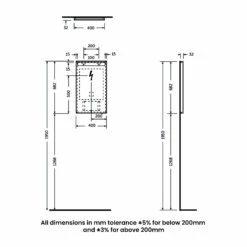 RAK Joy Wall Hung Bathroom Mirror With LED Mirror 680mm H X 400mm W 5 RAK Joy Wall Hung Bathroom Mirror With LED Mirror 680mm H X 400mm W -HEATANDPLUMB Sales rak ceramics joy bathroom mirror joymr04068led 1