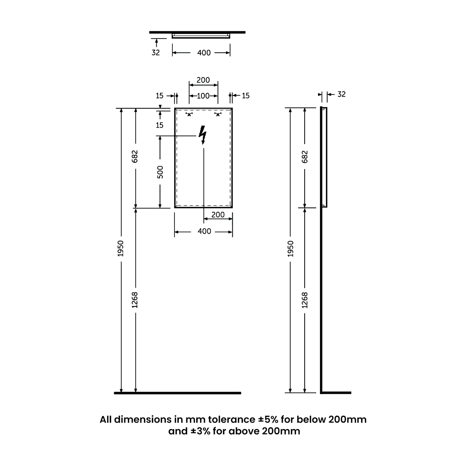RAK Joy Wall Hung Bathroom Mirror 680mm H X 400mm W 4 RAK Joy Wall Hung Bathroom Mirror 680mm H X 400mm W - Image 2