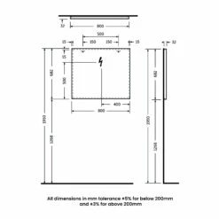 RAK Joy Wall Hung Bathroom Mirror 680mm H X 800mm W