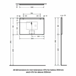 RAK Joy Wall Hung Bathroom Mirror With LED Mirror 680mm H X 1000mm W -HEATANDPLUMB Sales rak ceramics joy bathroom mirror joymr10068led 1 1